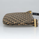 Christian Dior Trotter Canvas Shoulder Bag Navy Gold Auth ep6603-3