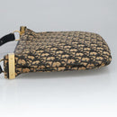 Christian Dior Trotter Canvas Shoulder Bag Navy Gold Auth ep6603-4