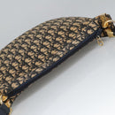 Christian Dior Trotter Canvas Shoulder Bag Navy Gold Auth ep6603-6