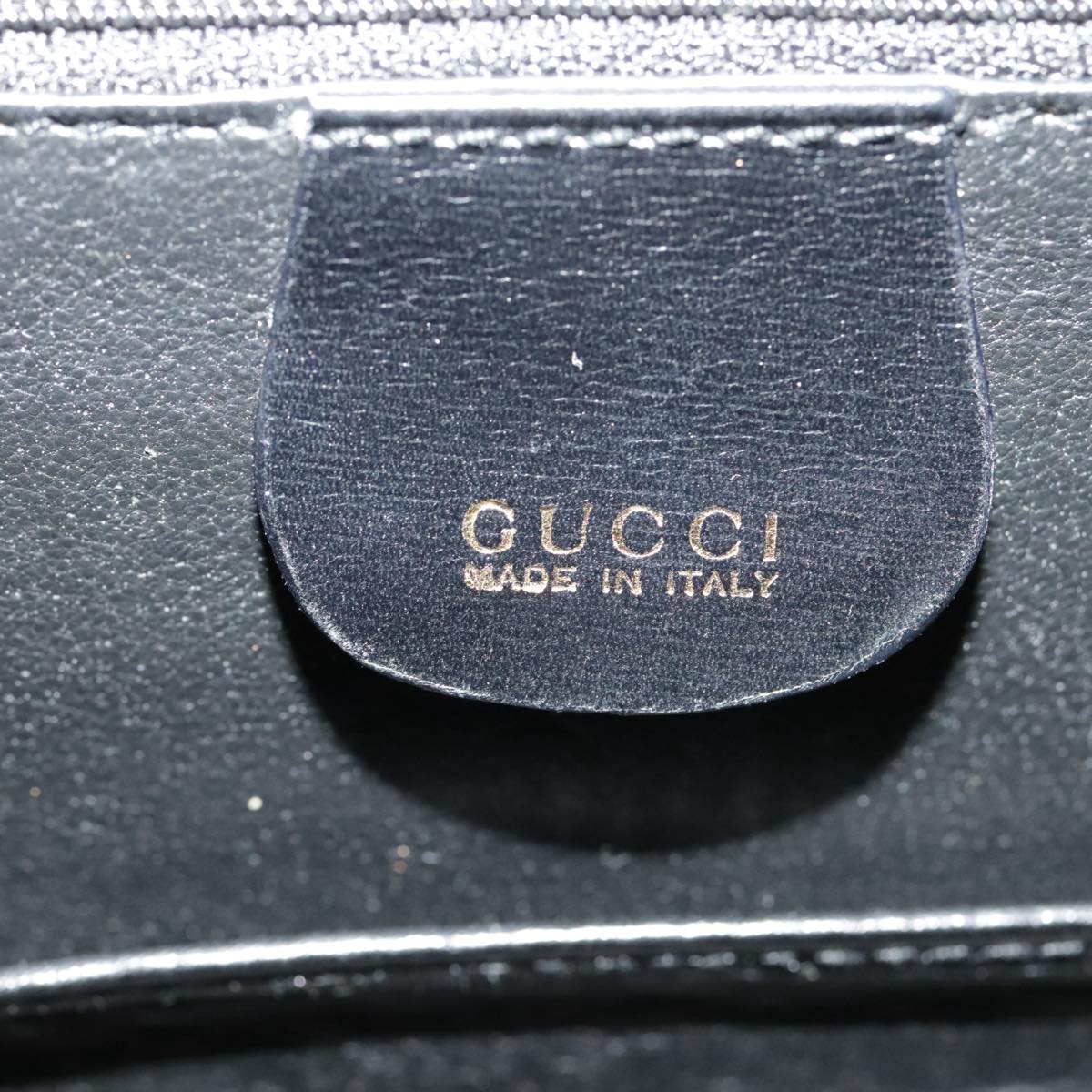 GUCCI Shoulder Bag Patent leather Black Gold Auth ep6618