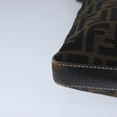FENDI Celeria Zucca Canvas Shoulder Bag Black Brown Auth ep6625-15