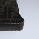FENDI Celeria Zucca Canvas Shoulder Bag Black Brown Auth ep6625-16