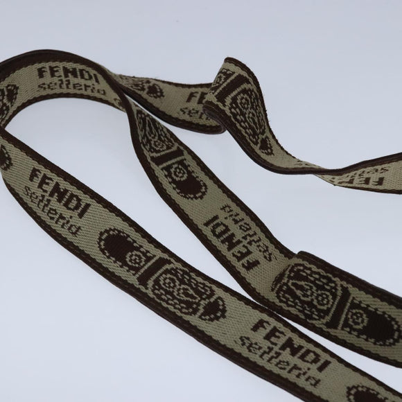 FENDI Celeria Zucca Canvas Shoulder Bag Black Brown Auth ep6625