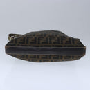 FENDI Celeria Zucca Canvas Shoulder Bag Black Brown Auth ep6625-5