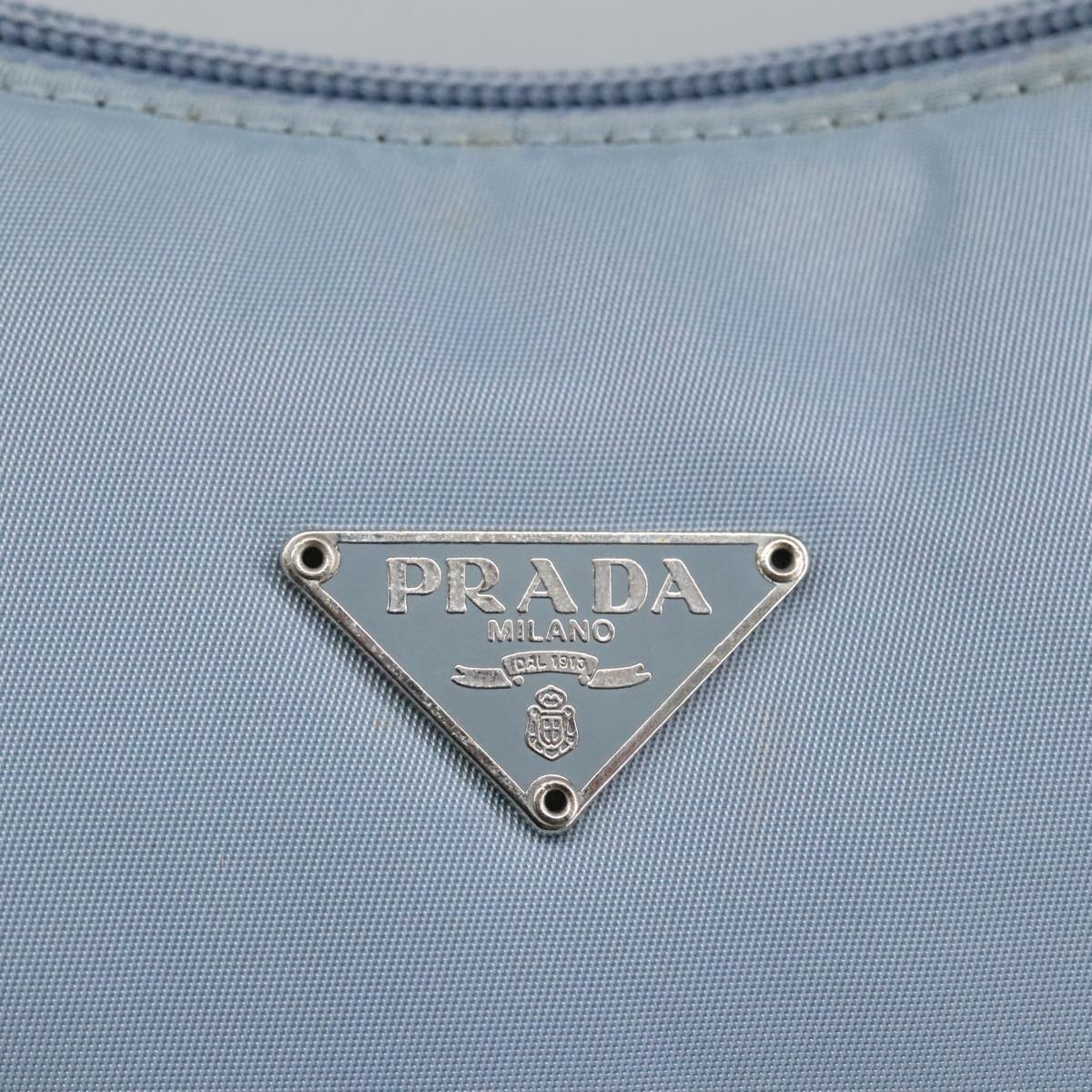 PRADA Mini Hand Bag Nylon Blue Silver Auth ep6626