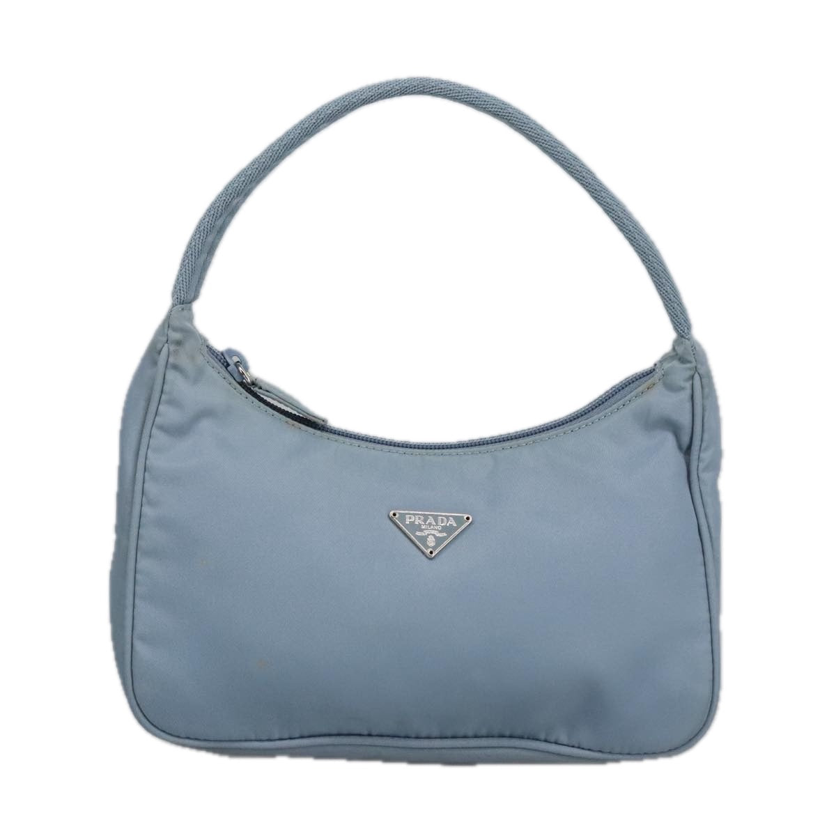 PRADA Mini Hand Bag Nylon Blue Silver Auth ep6626 - 0