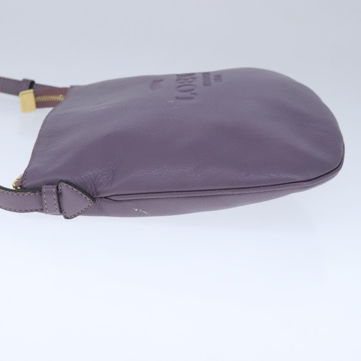 LOEWE Shoulder Bag Leather Purple Auth ep6631