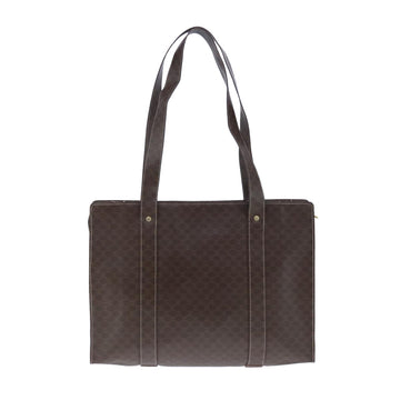 CELINE Macadam Canvas Shoulder Bag PVC Leather Brown Auth ep6637 - 0