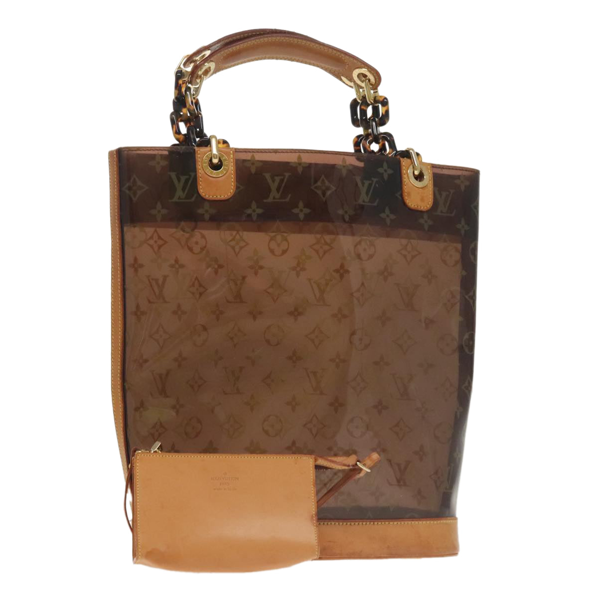 LOUIS VUITTON Monogram Vinyl Cabas Amble MM Tote Bag Brown M92501 LV Auth ep6656