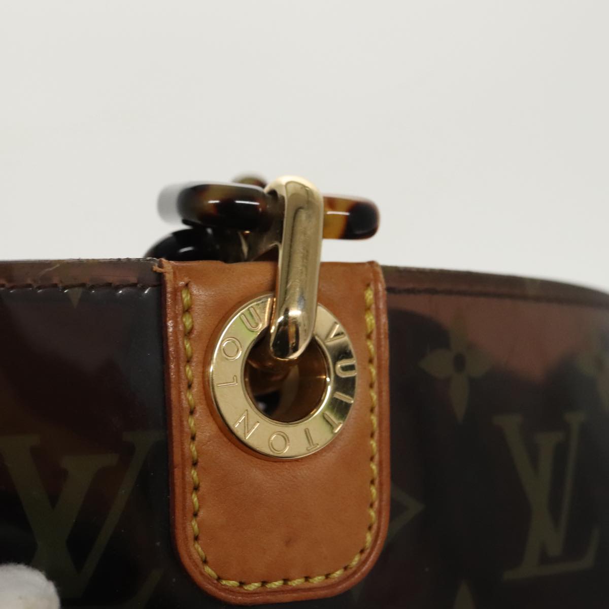 LOUIS VUITTON Monogram Vinyl Cabas Amble MM Tote Bag Brown M92501 LV Auth ep6656