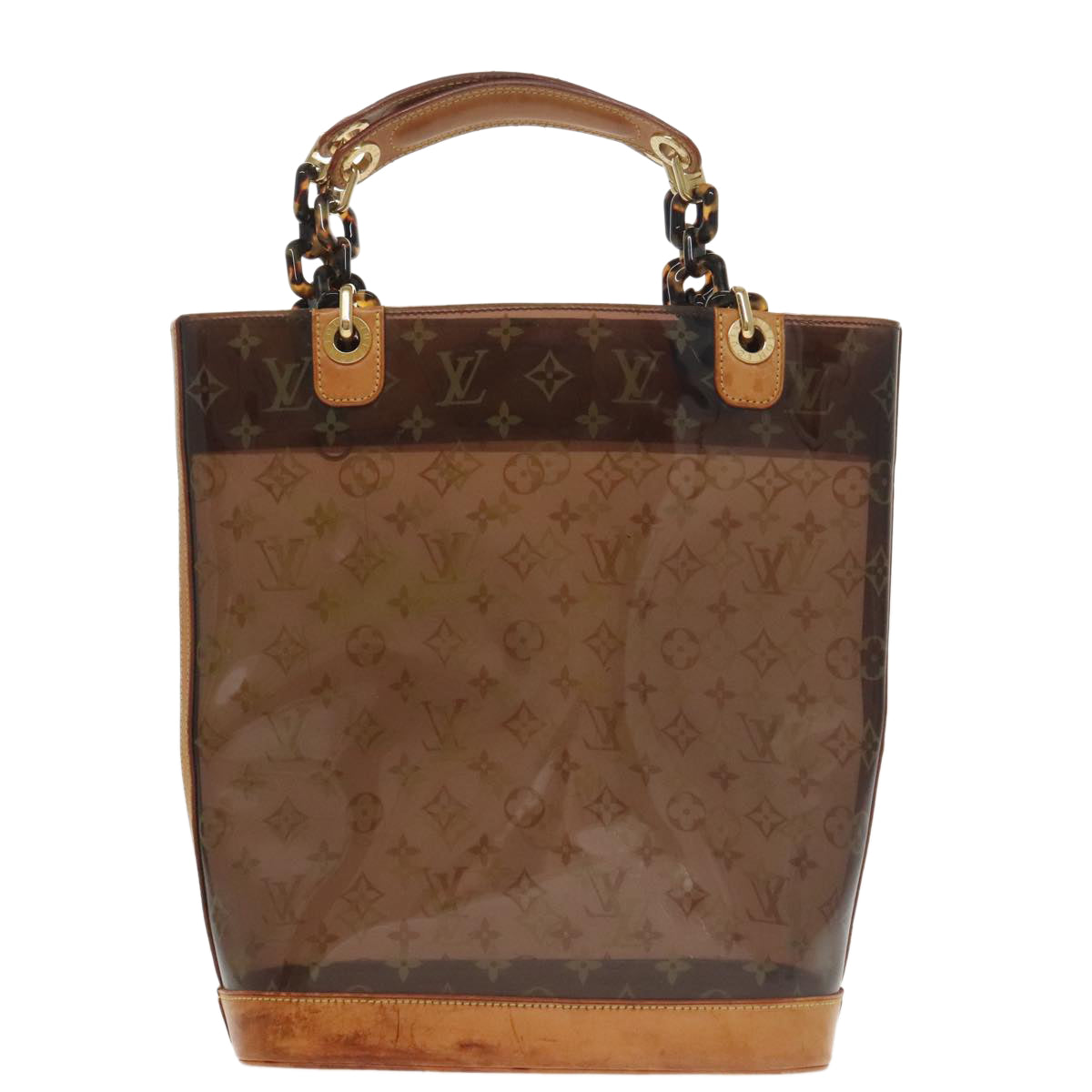 LOUIS VUITTON Monogram Vinyl Cabas Amble MM Tote Bag Brown M92501 LV Auth ep6656 - 0