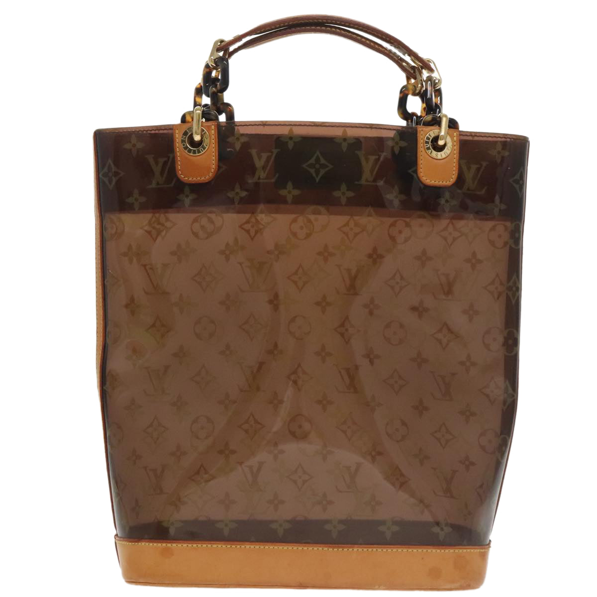 LOUIS VUITTON Monogram Vinyl Cabas Amble MM Tote Bag Brown M92501 LV Auth ep6656