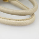 PRADA Tote Bag Leather White Gold Auth ep6660-8