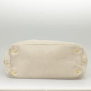 PRADA Tote Bag Leather White Gold Auth ep6660-6