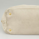 PRADA Tote Bag Leather White Gold Auth ep6660-21