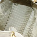 PRADA Tote Bag Leather White Gold Auth ep6660-9