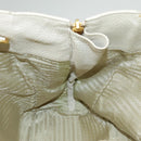 PRADA Tote Bag Leather White Gold Auth ep6660-30