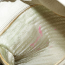 PRADA Tote Bag Leather White Gold Auth ep6660-35