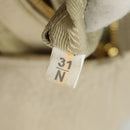 PRADA Tote Bag Leather White Gold Auth ep6660-11