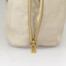 PRADA Tote Bag Leather White Gold Auth ep6660-14