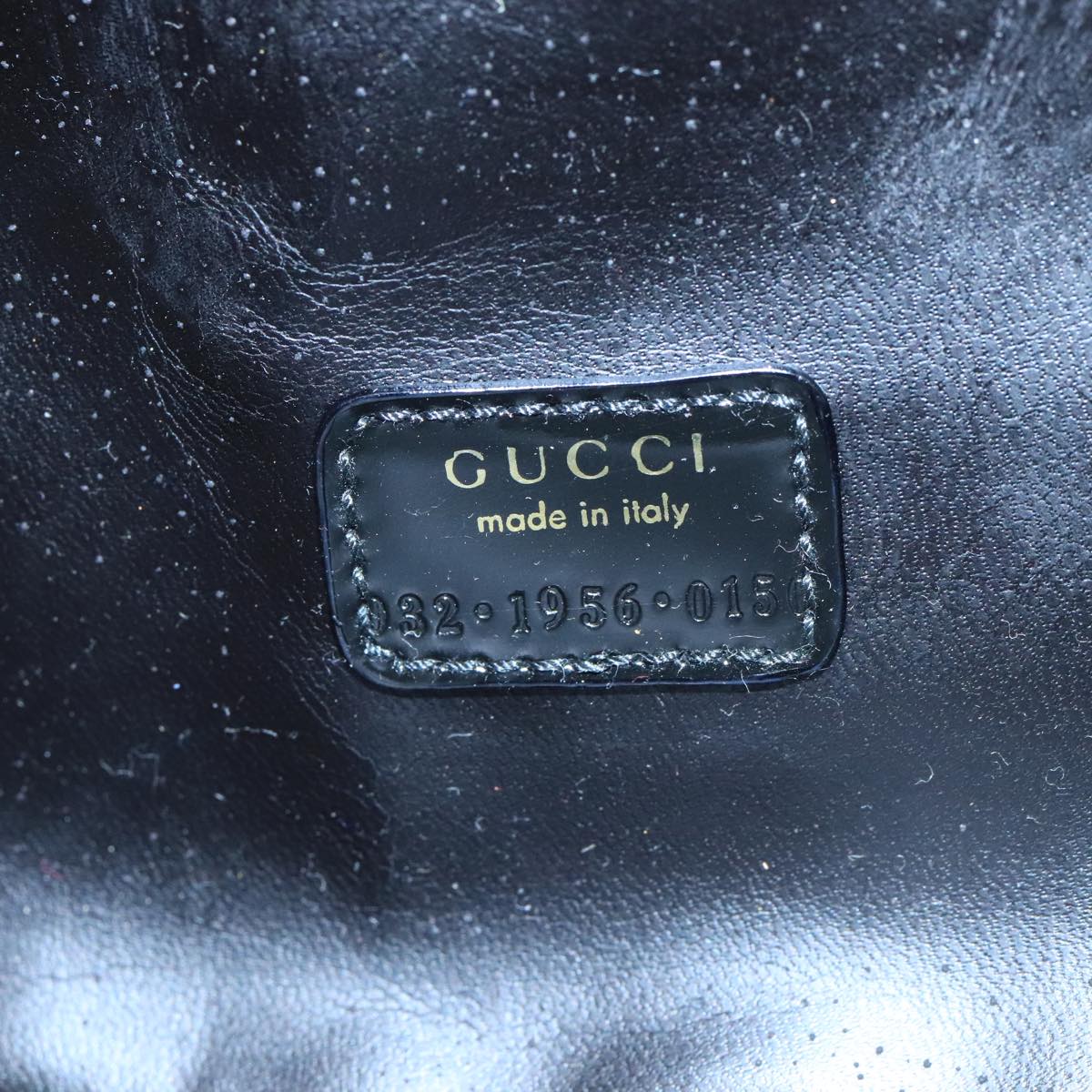 GUCCI Bamboo Vanity Hand Bag Patent leather Black 032 1956 0150 Auth ep6663