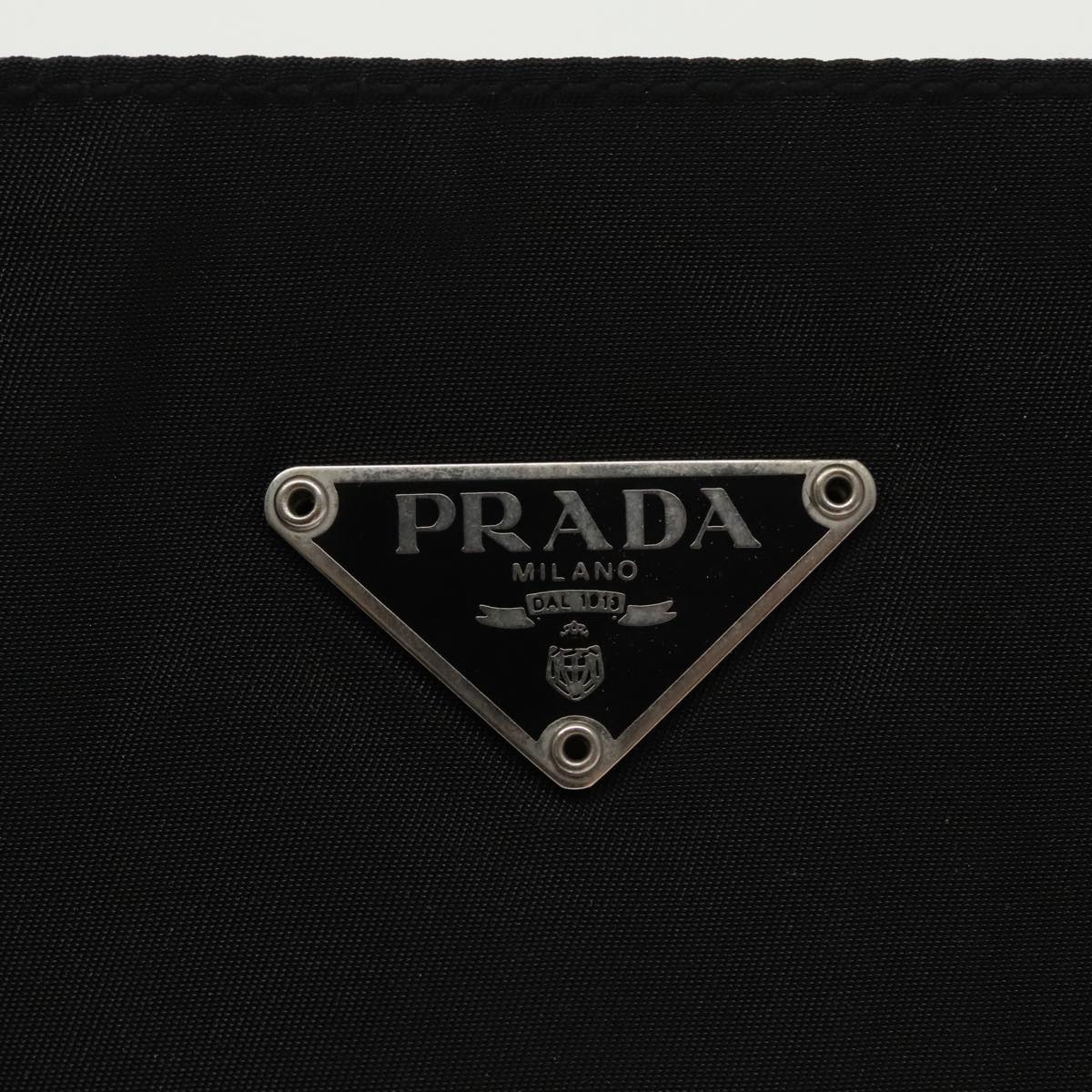 PRADA Body Bag Nylon Black Silver Auth ep6666