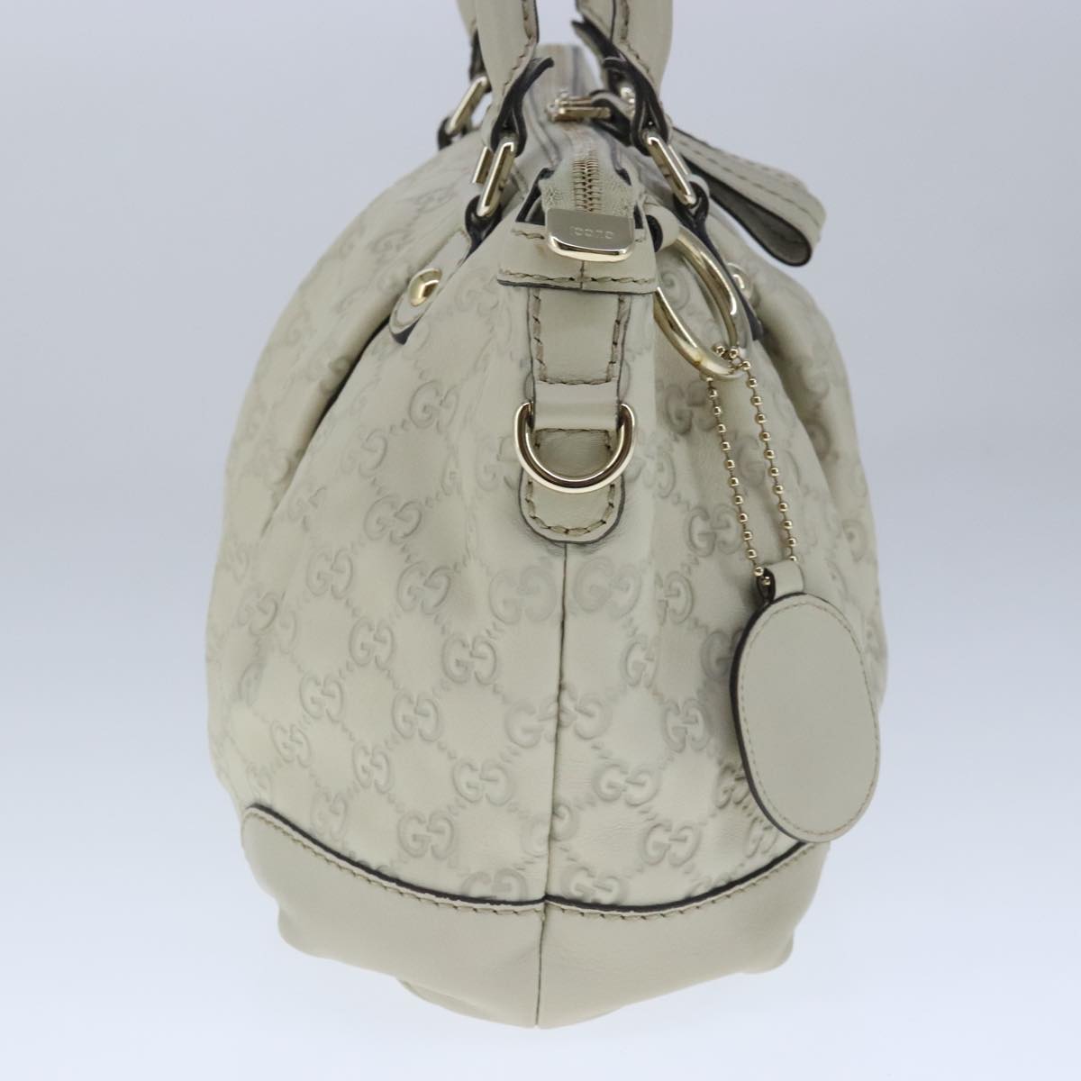 GUCCI Guccissima GG Sukey Hand Bag Leather White Auth ep6679