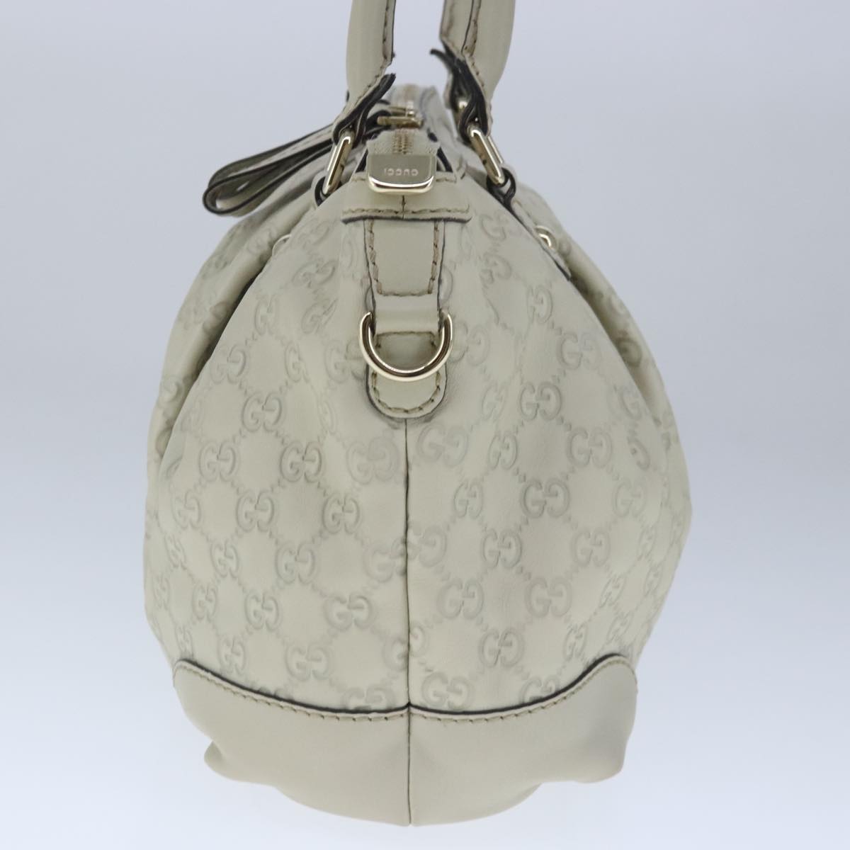 GUCCI Guccissima GG Sukey Hand Bag Leather White Auth ep6679