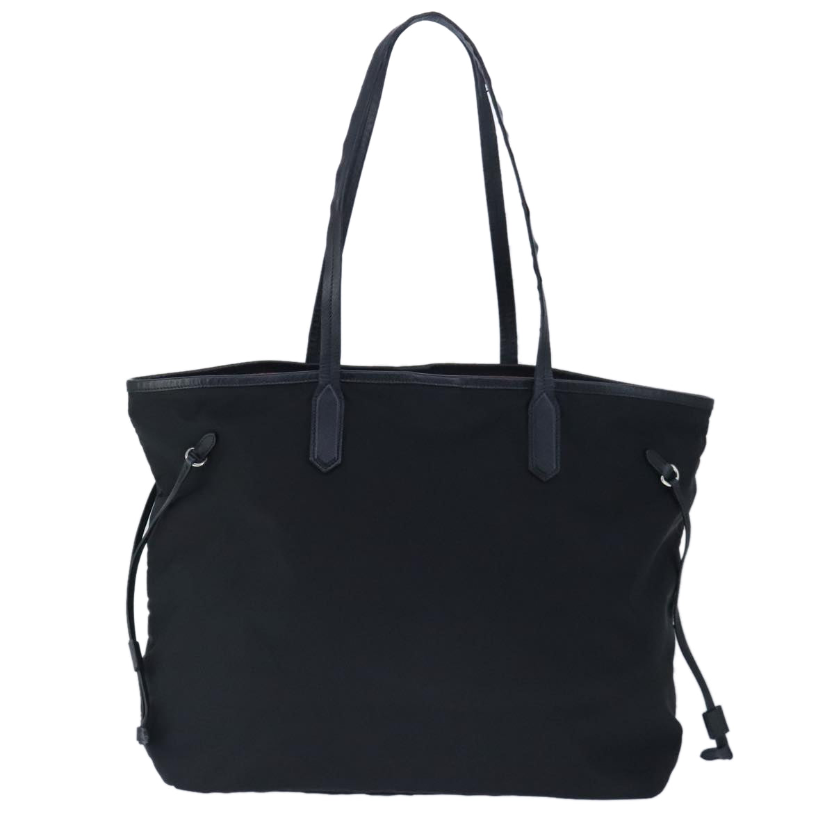 PRADA Tote Bag Nylon Black Silver Auth ep6683 - 0