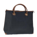 GUCCI Micro GG Canvas Hand Bag PVC Leather Black Brown Auth ep6684-1