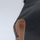 GUCCI Micro GG Canvas Hand Bag PVC Leather Black Brown Auth ep6684-14