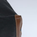 GUCCI Micro GG Canvas Hand Bag PVC Leather Black Brown Auth ep6684-16