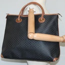 GUCCI Micro GG Canvas Hand Bag PVC Leather Black Brown Auth ep6684-19