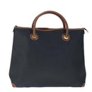 GUCCI Micro GG Canvas Hand Bag PVC Leather Black Brown Auth ep6684-13