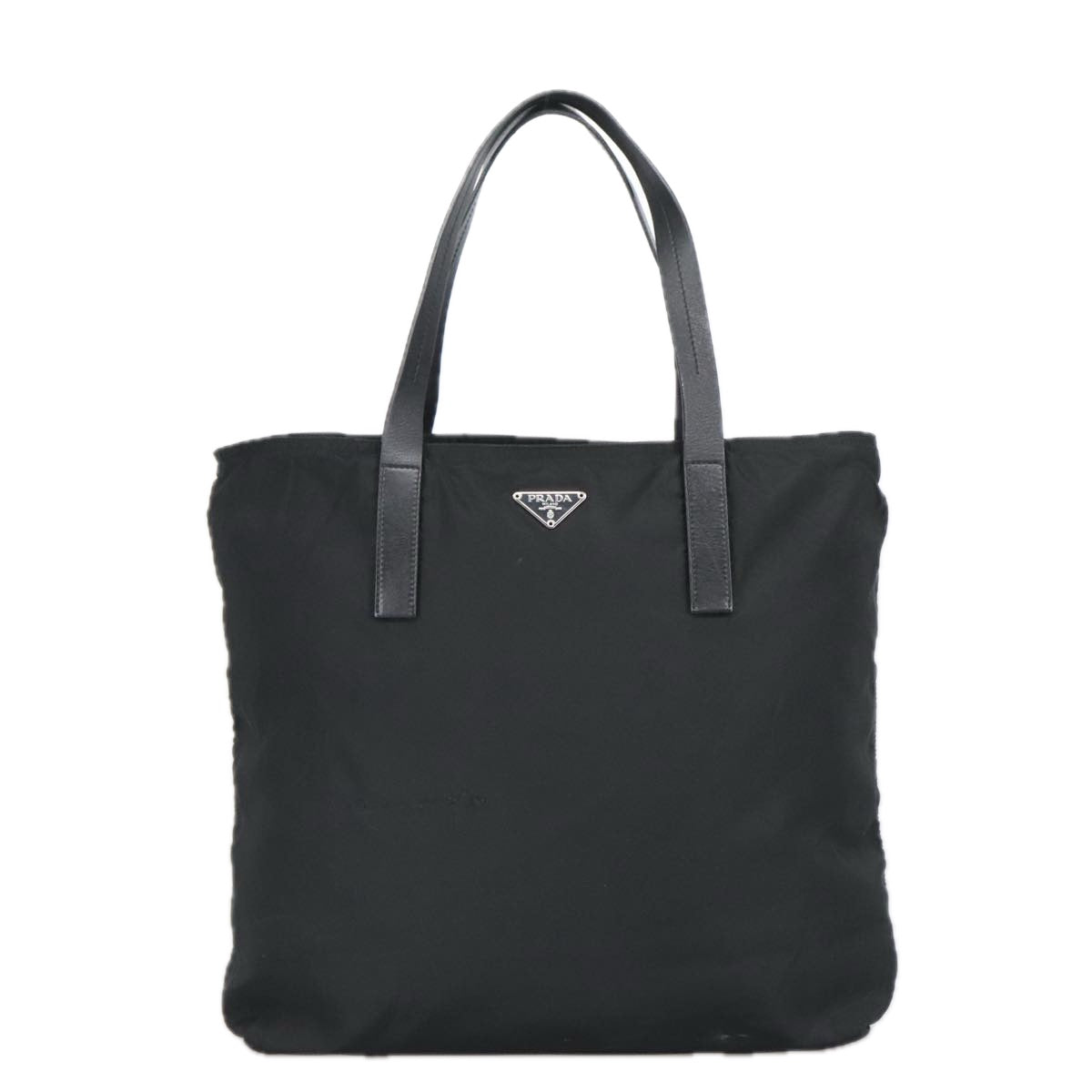 PRADA Tote Bag Nylon Black Silver Auth ep6686 - 0