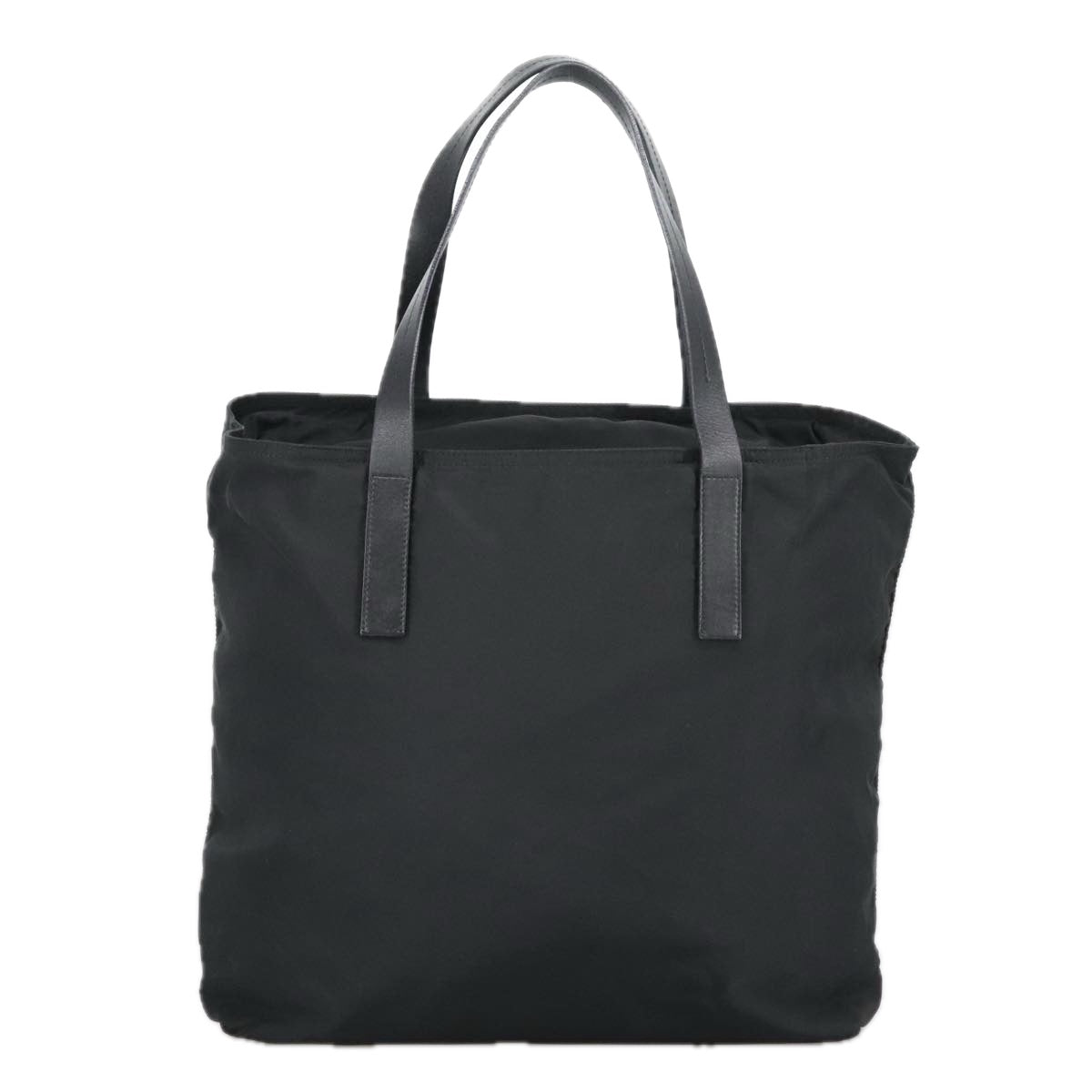 PRADA Tote Bag Nylon Black Silver Auth ep6686