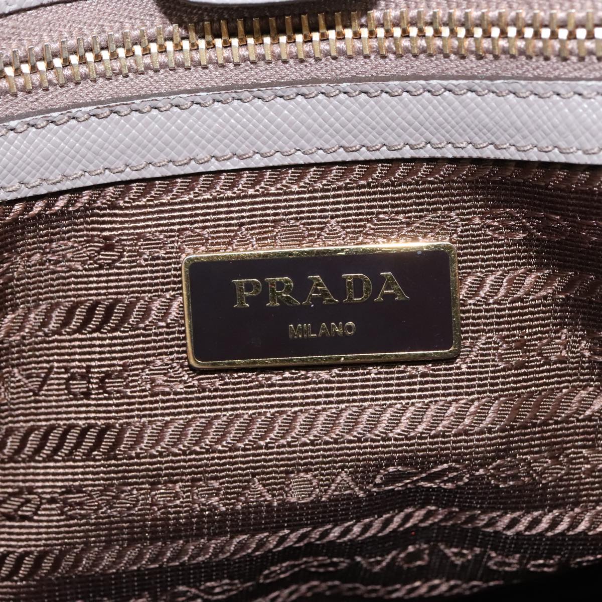 PRADA Galleria Hand Bag Safiano leather Gray Gold Auth ep6701