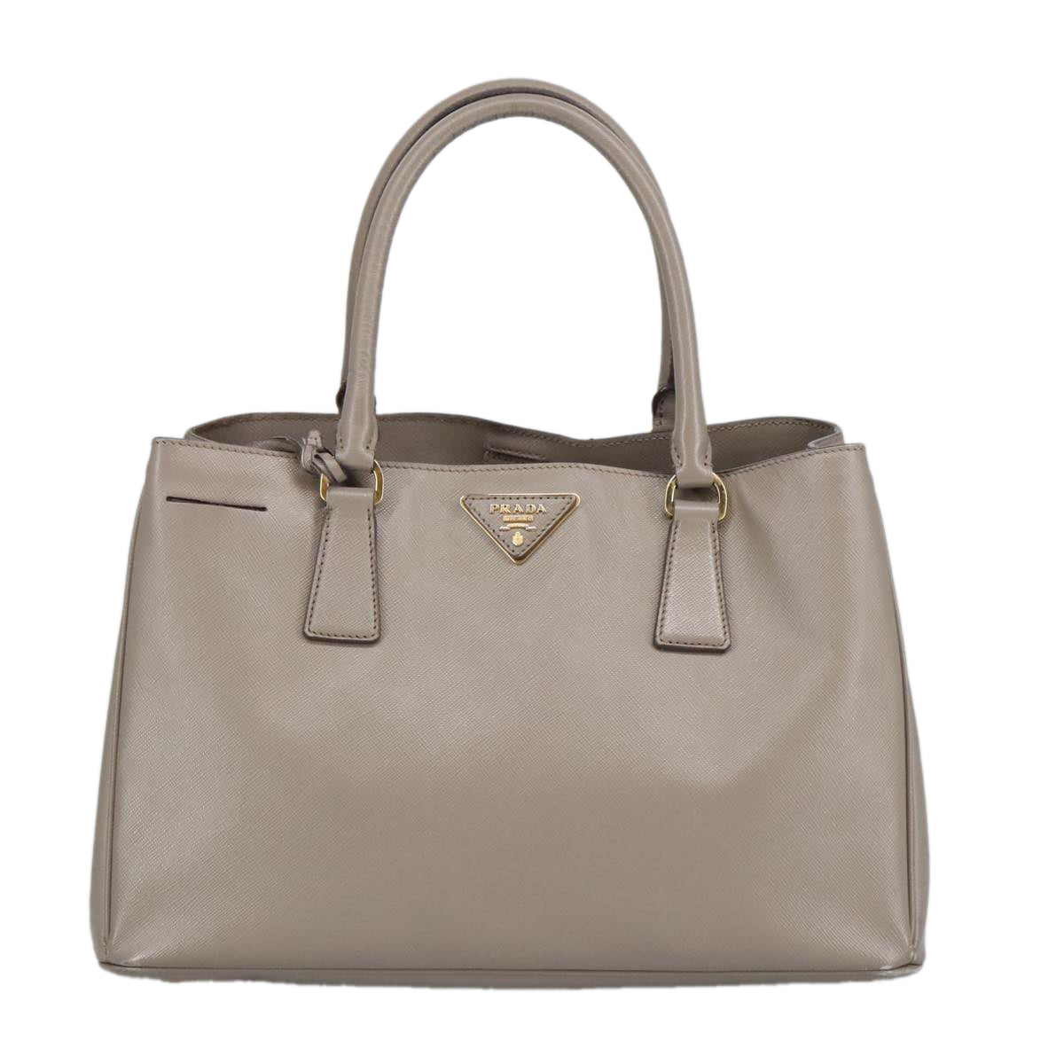 PRADA Galleria Hand Bag Safiano leather Gray Gold Auth ep6701