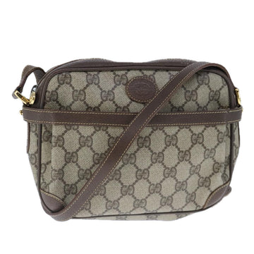 GUCCI GG Supreme Shoulder Bag PVC Leather Beige Auth ep6706