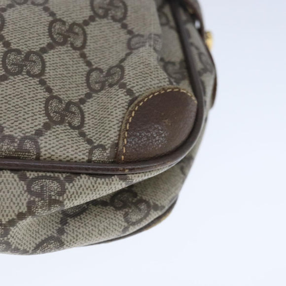 GUCCI GG Supreme Shoulder Bag PVC Leather Beige Auth ep6706