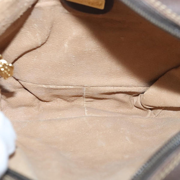 GUCCI GG Supreme Shoulder Bag PVC Leather Beige Auth ep6706