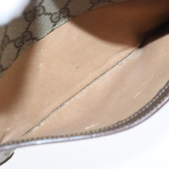 GUCCI GG Supreme Shoulder Bag PVC Leather Beige Auth ep6706