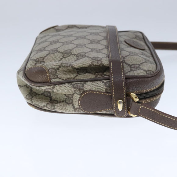 GUCCI GG Supreme Shoulder Bag PVC Leather Beige Auth ep6706