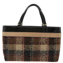 BURBERRY Nova Check Tote Bag Wool Beige Auth ep6709-13