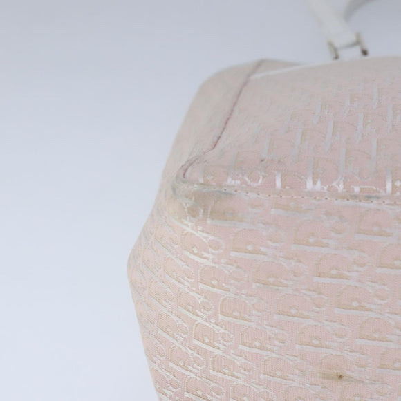 Christian Dior Trotter Canvas Tote Bag Pink Silver Auth ep6713