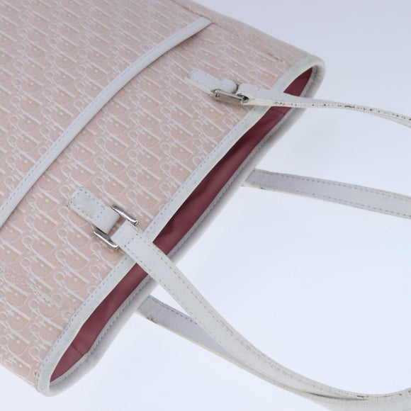 Christian Dior Trotter Canvas Tote Bag Pink Silver Auth ep6713