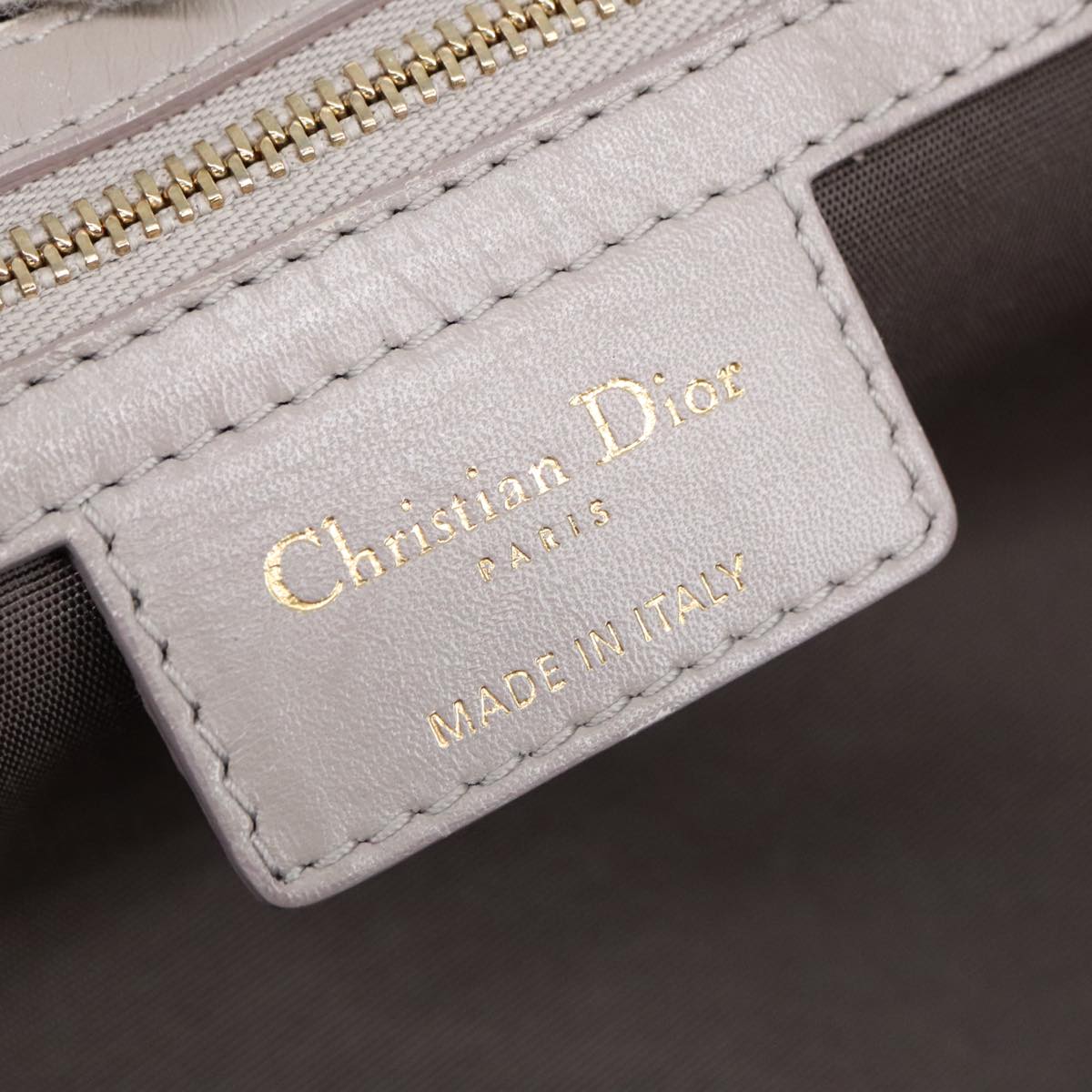 Christian Dior Canage Tote Bag Coated Canvas Gray Gold Auth ep6720