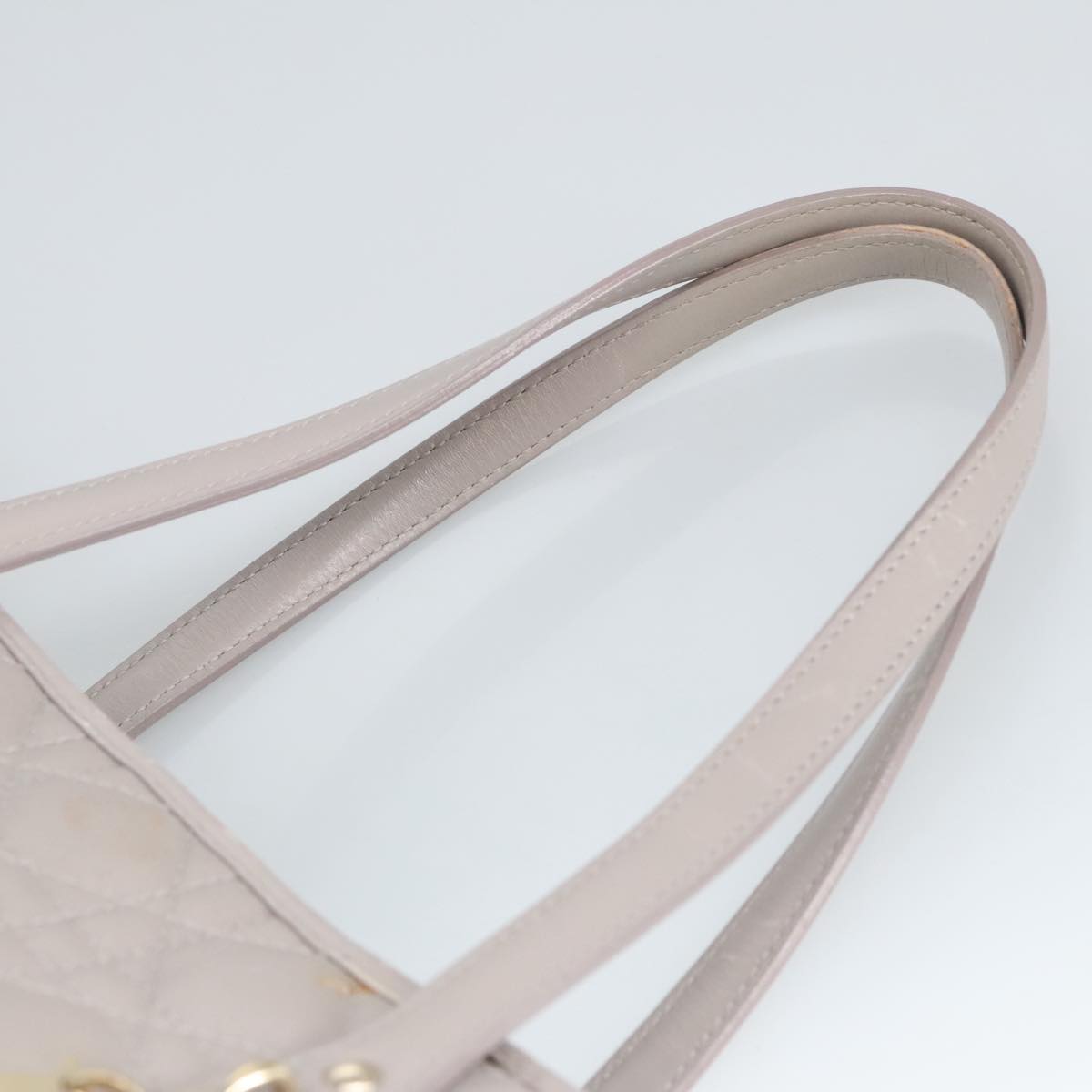 Christian Dior Canage Tote Bag Coated Canvas Gray Gold Auth ep6720