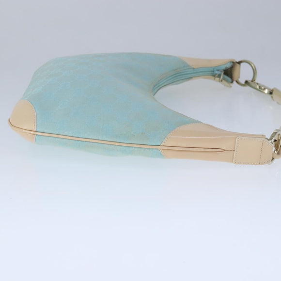 GUCCI GG Canvas Shoulder Bag Light Blue White Auth ep6725