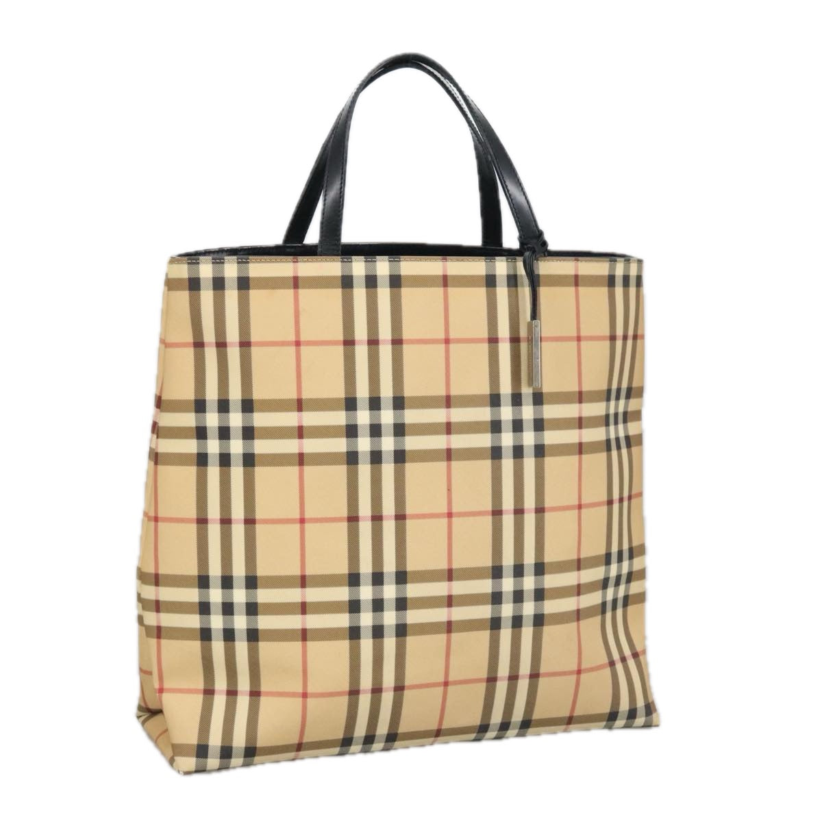 BURBERRY Nova Check Tote Bag PVC Beige Auth ep6726